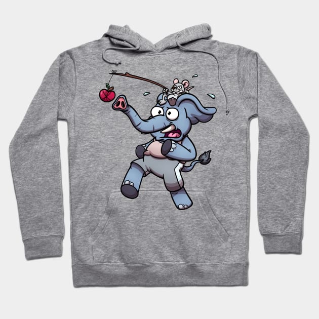 Elephant Working Out Hoodie by TheMaskedTooner